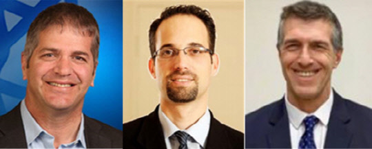 3일 오후 5시 서울시청 대회의실에서 개최된 '서울-이스라엘 코로나19 백신접종 온라인 컨퍼런스'에 참석한 이스라엘 측 주요 인사들. 왼쪽부터 요아브 키쉬 보건부 차관, 랜 드 발리커 벤구리온대학교 감염병학 교수, 아키바 토르 주한 이스라엘대사.[서울시 제공]